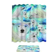 Winter Aurora Art Day Dream Polar Bears Shower Curtain