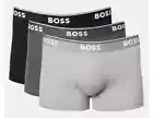 Hugo Boss Men's Power Boxer /Trunks Underwear 3-Pack Black/Cark Grey/Charcoal