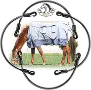 Horse Blanket Strap with Adjustable Double Headed Clip, Horse Blanket Leg Strap Elastic Replacement Strap