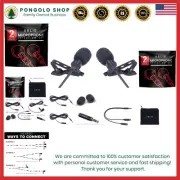 2 Pack Clip-On Lavalier Lapel Microphone for iPhone, Android Vlogging Interviews