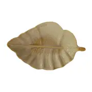 Urban Lyra 27cm Ceramic Short Leaf Plate Home Decor Display - Butter