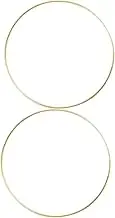 HAWILLOSCH 2Pcs Golden Metal Iron Ring Wreath Hoops for Decor for Garden and Indoor Craft Projects for Creating Stunning Decorations