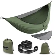 Sunyear Camping Hammock with Removable No See-Um Net, Double & Single Portabl...