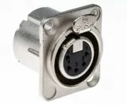 Neutrik XLR CONNECTOR 7.5A 50V 5-Ways, Panel Mount, Brass Contact, Straight
