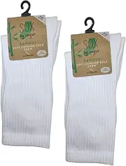 [Sox by Angus] Non-fluffing Bamboo Cushion Foot Crew Sport Socks -Seamless