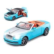 Catzon Exquisite Car Model 1/24 Zinc Alloy Pull Back Toy with Sound Light-Blue