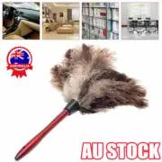 Ostrich Feather Duster Anti Static Wooden Handle Brush Duster Cleaning Tool KU