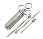 Grill Stainless Steel Meat Marinade Injector 2 oz Flavor Needle Cooking Syringe