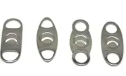 Pocket Double Blade Stainless Steel Cigar Cutter Punch Scissors Gift Silver