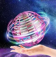 Flying Ball Toys- 2021 Upgraded, Built-in RGB Lights Spinner 360° Rotating,Spinning UFO Safe for Kids Adults Magic Flying Toys Outdoor Indoor,Globe Shape Magic Controller Mini Drone Flying Toy (Pink)