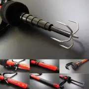 Five Hooks Corrosion Preventive Retractable Squid Hook Octopus Fishing Tool 3.9M