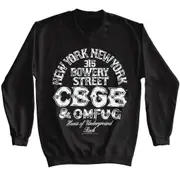CBGB Logo and Address Black Sweatshirt CrewneckHoodie sweatshirt