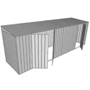 Build-a-Shed 1.5 x 6 x 2m Skillion Double and Single Hinged Side Doors Shed - Zinc