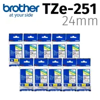 在飛比找Yahoo奇摩購物中心優惠-【10入組】brother 原廠護貝標籤帶 TZe-251 