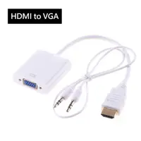 在飛比找PChome24h購物優惠-HDMI 轉 VGA 轉接器 轉接線 帶音頻線