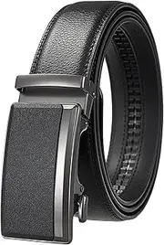 [YAKXIUEU] Plus Large Size Men's Leather Belts Automatic Buckle Belt 3.5cm Width