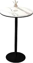 Kitchen Bar Table, Modern Round Counter Height Pub Table High Top Table Bistro Cocktail Table Coffee Table End Side Table for Home, Office, Dining Room and Kitchen(Height 95cm/3.1ft)