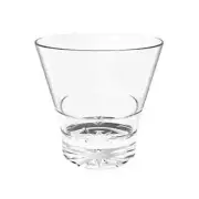 Thunder Group PLTHRG208C 8 oz Stackable Starburst Pattern Rocks Glass - Clear