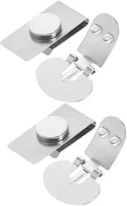 [Garneck] 2 Pairs Invisible Magnetic Tie Holders Stainless Steel Tie Clips with Antiswing Feature for Business Meetings Weddings Wrinkle Design for Professional Appearance