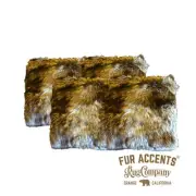 One Plush Faux Fur Toss Pillow Golden Wolf Sham, Throw, Body, Queen or King USA