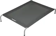 PaWz Elevated Dog Beds,Raised Pet Trampoline for Small Large Pets with No-Slip Feet,Durable Supportive Teslin Mesh,Breathable,Indoor and Outdoor Use,Max Capacity 60kg,Grey(125cmx90cmx20cm)
