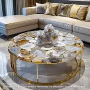 White Agate Coffee Table, Geode Agate Center Custom Table, Modern Furniture