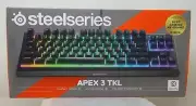 SteelSeries Apex 3 TKL RGB Gaming Keyboard, Water Resistant, Tenkeyless, Black