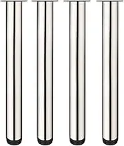 Drenky 4 Pcs Adjustable Legs 400mm Height Cabinet Legs Table Legs Furniture Legs, Brushed Stainless Steel Adjustable Height 0-15mm Come with Stainless Steel Screws