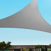 InstaHut Shade Sail 3x3x4.3m Triangle 280GSM 98% Grey Shade Cloth