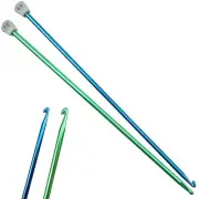 2Pcs Tunisian Crochet Hook 6.5mm 7mm,Extra Long Crochet Hook 13.8in Afghan Cr...