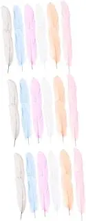 COHEALI 900pcs Natural Plumes Trim for Crafts Dress Making and Home Decor Soft Goose Fringe Accessories White Grey and Light