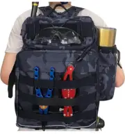 Fishing Tackle Shoulder Backpack Storage Gear Bag Water-Resistant Rod Holder New