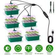5 Pack Seed Starter Tray Seedling Starting Trays Humidity Domes with Grow Light