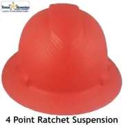 Pyramex Ridgeline Full Brim Hard Hat with 4 pt suspension - Red Graphite