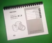 Owners Manual for Ricoh Pentax K-3 K3 Camera 112 Pages W/Clear Covers!