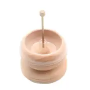 Rotating Wooden Clay Bead Spinner with Removable Bowl,