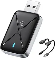 Wireless CarPlay Adapter for iPhone, Mini Size for Apple CarPlay Adapter, Convert Wired to Wireless with Extension Cable USB & USB-C/Type-C, Stable Control & No Delay, Black