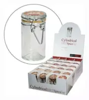 Grant Howard 3.06-Ounce Cylindrical Clear Glass Spice Jar, Set of 24, Small