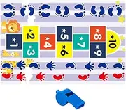 Hop and Count Mat, Hop Mat | Preschool Hop Pad | Fun Educational Playroom Rug, Nursery, Indoor Outdoor Play Carpet for Kids 3-5 Years Old Boys