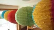 Handmade Round Hanging Lokta Paper Lampshade Foldable Decoration ball Lantern