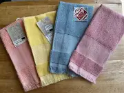 Lot Of 4 Charles Craft Cross Stitch Fingertip Towels 14 Count NWT Multicolor