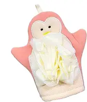 Shower Mitten Exfoliator - Double-Sided Body Wash Gloves | Shower Puff, Bathing Accessories, Loofah Sponge, Rich Foaming Towel for Men Women Kids Families