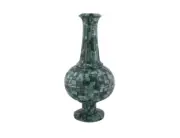 15'' Marble beautiful vase flower fancy pot green malachite Inlay Pietra Dura