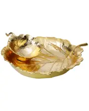 Alice Pazkus 12.25in Gold Leaf Chip N Dip Bowl