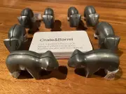 Crate & Barrel 8 Critter Placecard Holders & 24 Embossed Placecards NEW