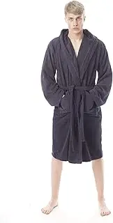 [Toro Rocco] Bath Robe Men's Hooded Towelling Dressing Gown 100% Cotton Terry Towel Gowns Robes Bathrobe for Men Hotel Holiday