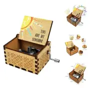 You are My Sunshine Wood Music Box for Wife/Daughter/Son - Laser Engraved Vin...