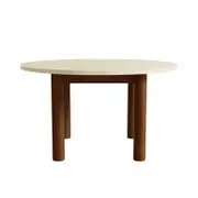 Hudson Stone Coffee Table with Walnut Legs