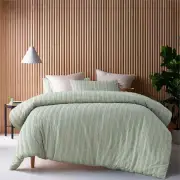 Vintage Design Reflections Cotton Sage Quilt Cover Set