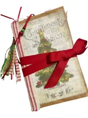 Christmas Santa Tree Journal Memory Book 9.5”x6” 48 Pages Hand Crafted